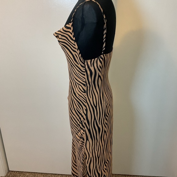 14. Nasty Gal Zebra Print Cowl Neck Swim Coverup - Brown and Black Size 6 - Picture 8 of 10